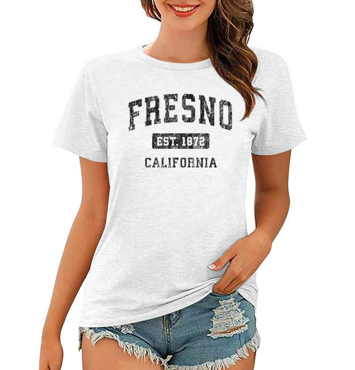 Fresno California Ca Vintage Sports Design Black Design  Women T-shirt