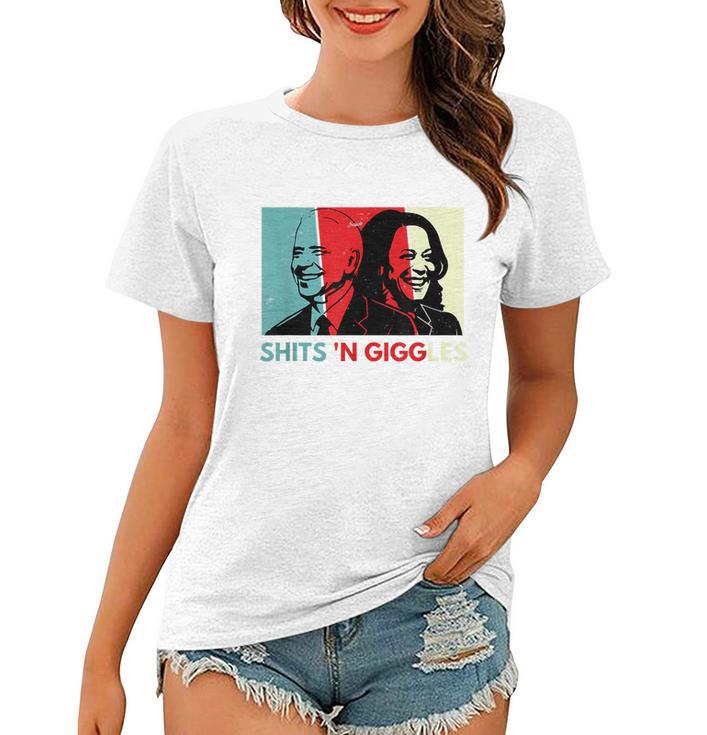 Funny Anti Biden Harris Shits N Giggles Political Gift Women T-shirt