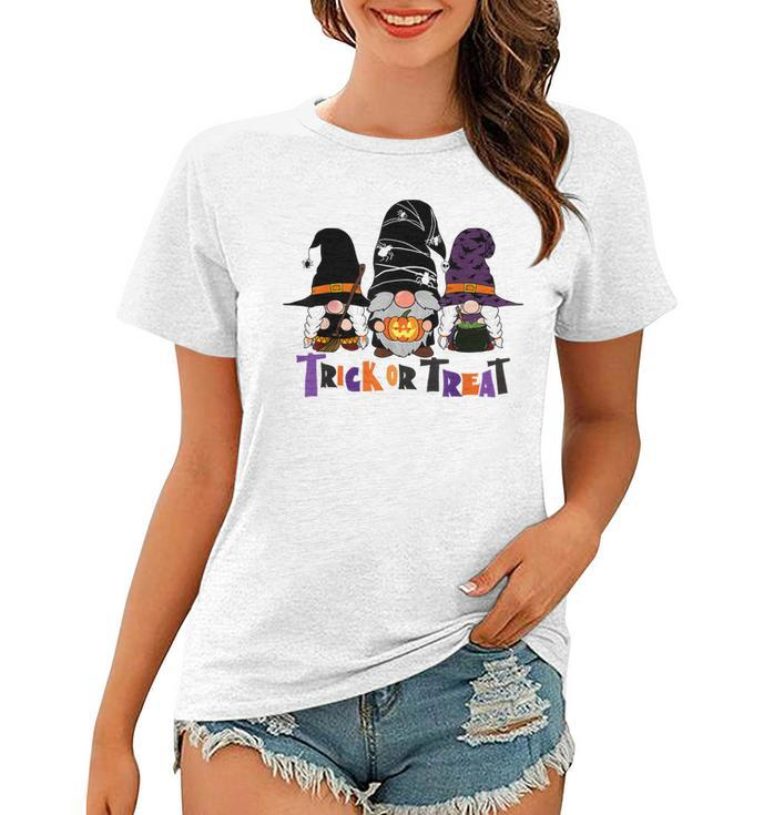 Gnomes Halloween Witch Garden Gnome Trick Or Treat  Women T-shirt