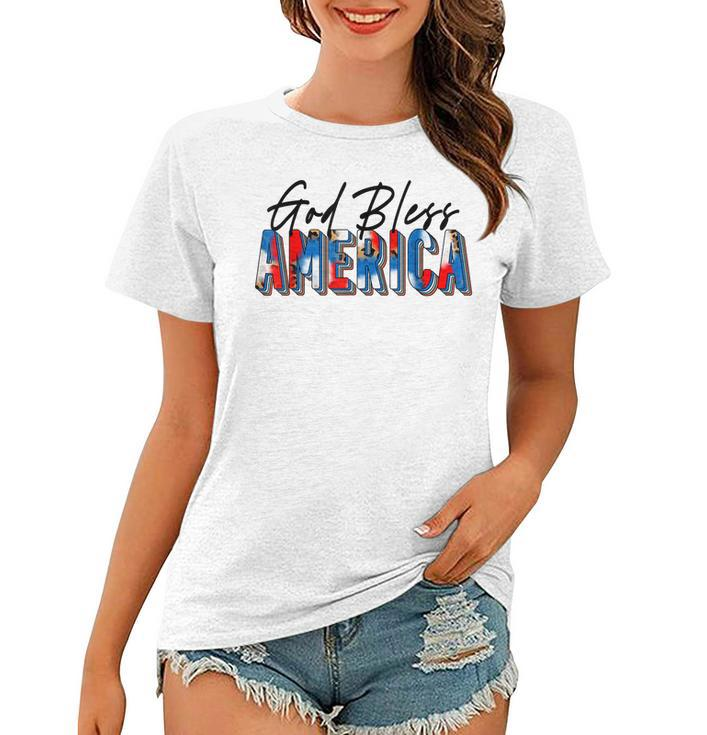 God Bless America Tie Dye Leopard Christian 4Th Of July  Women T-shirt