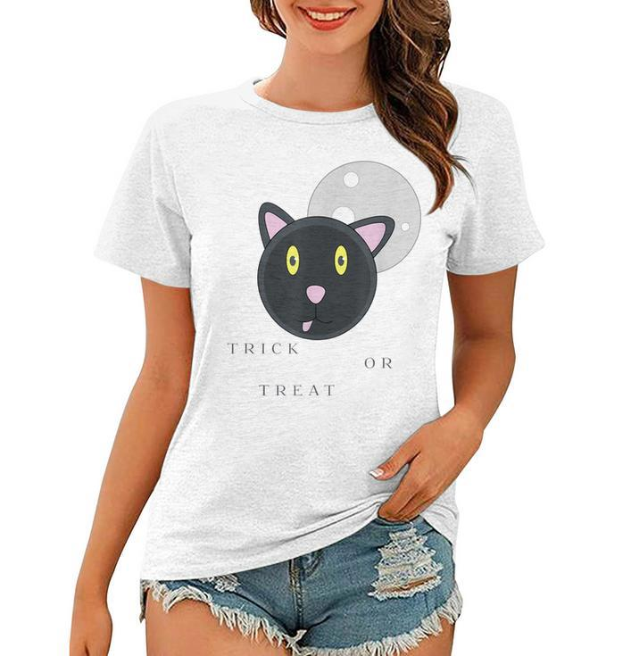 Graphic Black Cat Halloween T  - Trick Or Treat Women T-shirt