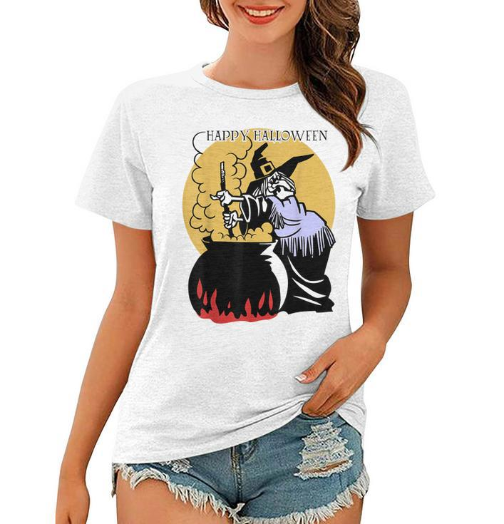 Happy Halloween Spooky Witch And Cauldron Costume   Women T-shirt