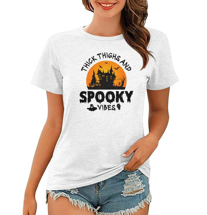 House Night Thick Thights And Spooky Vibes Halloween Women T-shirt