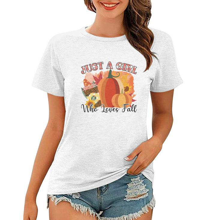 Just A Girl Who Loves Fall Pumpkin Women T-shirt