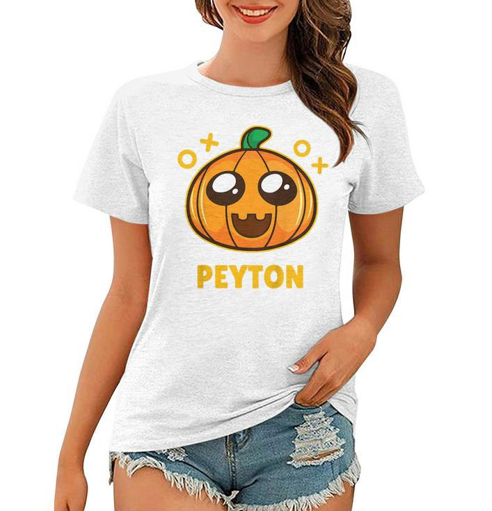 Kids Peyton Kids Pumpkin Halloween  Women T-shirt