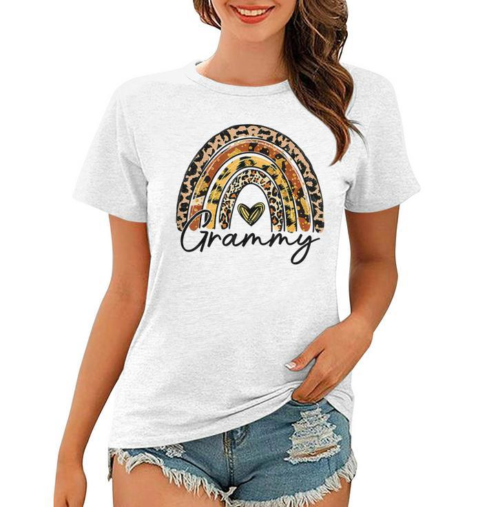 Leopard Rainbow Blessed Grammy Funny Grammy Mothers Day  Women T-shirt