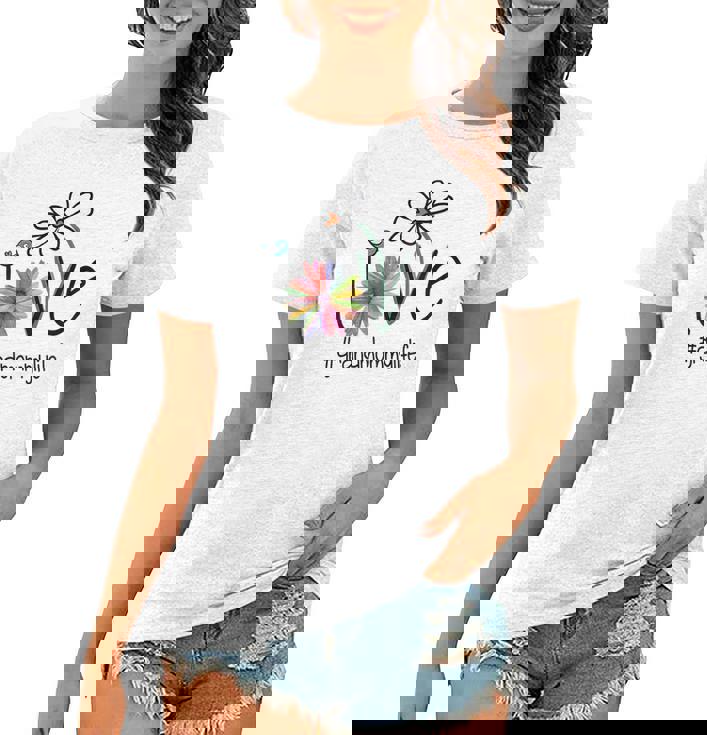 Womens Love Grammy Life Shirt - Art Flower T-Shirt