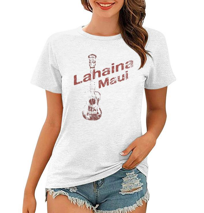 Maui Hawaii Lahaina Ukulele Vintage Hawaiian Uke Women T-shirt