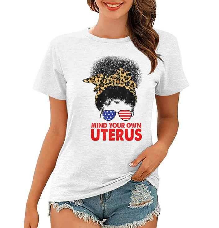 Melanin Leopard Mind Your Own Uterus Pro Choice Feminist  Women T-shirt