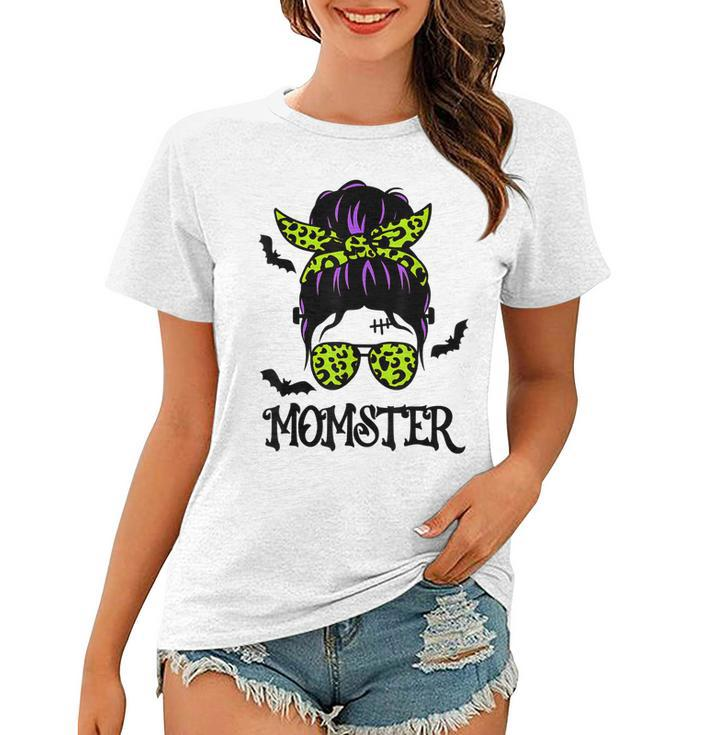 Momster  Womens Halloween Messy Bun Mom Ster  V3 Women T-shirt