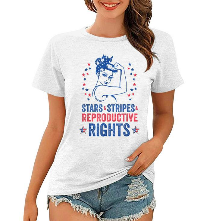 Patriotic 4Th Of July  Stars Stripes Reproductive Right  Women T-shirt