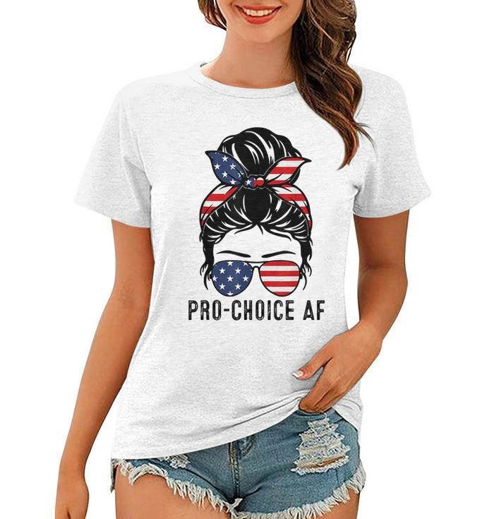 Pro Choice Af Messy Bun Us Flag Reproductive Rights Tank  Women T-shirt
