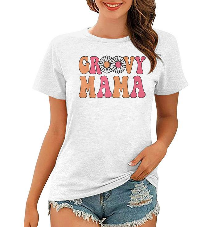 Retro Groovy Mama Matching Family 1St Birthday Party  V2 Women T-shirt