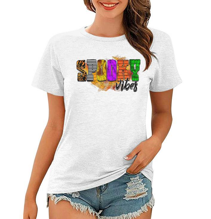Spooky Vibes Funny Group Matching Halloween Costume  Women T-shirt