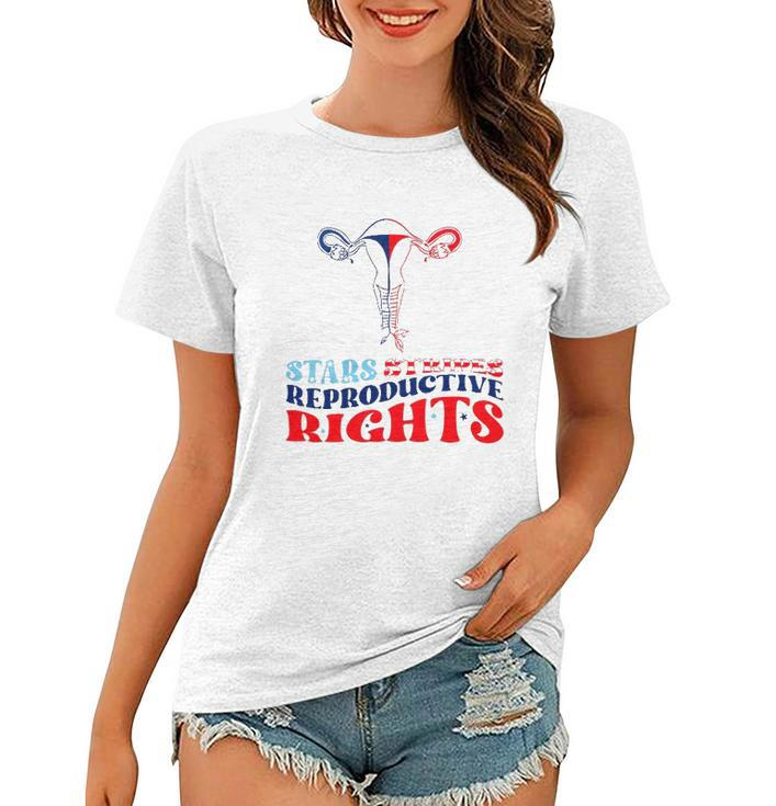 Stars Stripes Reproductive Rights Roe V Wade Overturned Women T-shirt