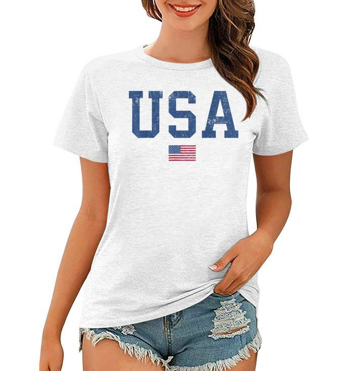 Usa  Women Men Kids Patriotic American Flag Distressed  Women T-shirt