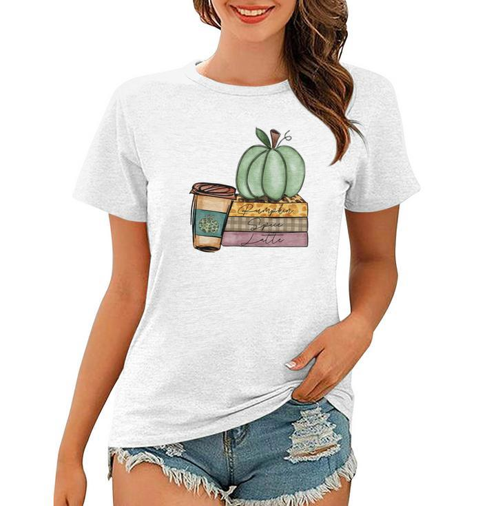 Vintage Autumn Pumpkin Spice Latte Women T-shirt