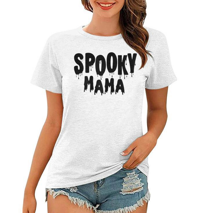 Womens Spooky Mama Mom Fun Scary Pumpkin Halloween Costume Boo Fall  Women T-shirt