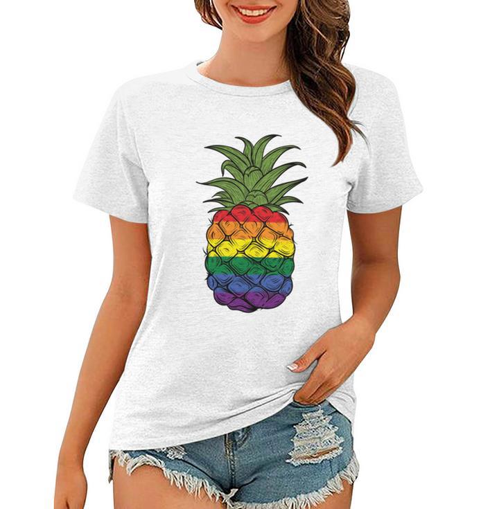 Lgbtq Pineapple Pride Gay Lesbian Pride Pineapple Funny Gift Women T-shirt