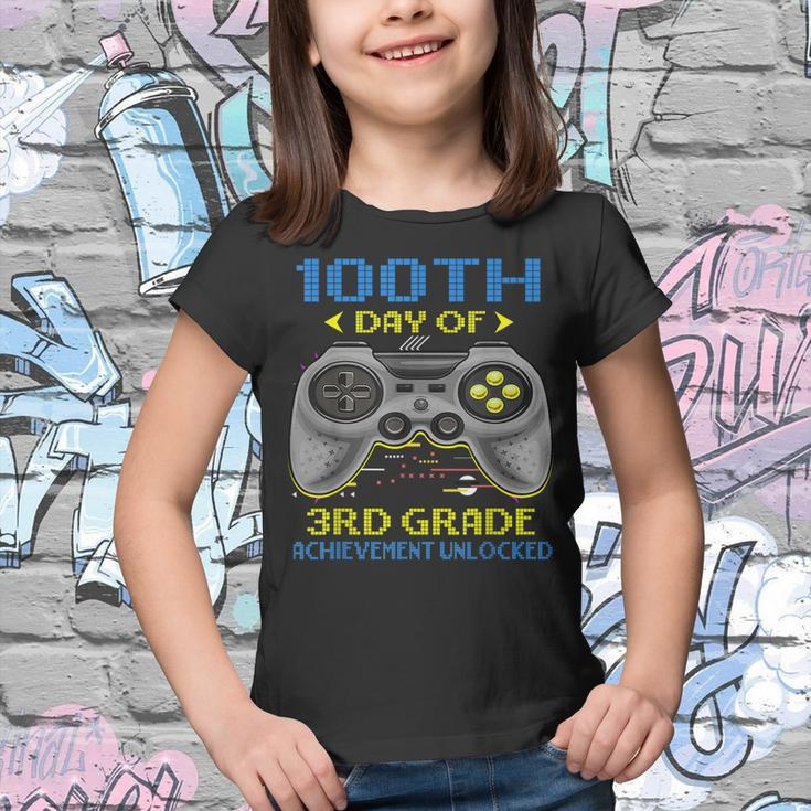 100 Days Of Home 3Rd Grade Gift Gamers Achievement Unlocked Youth T-shirt