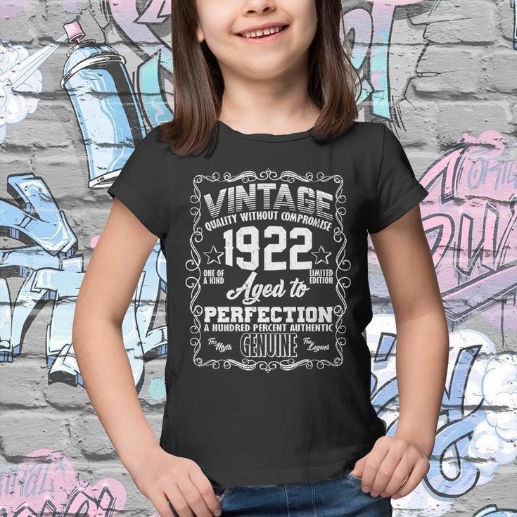 100Th Birthday Vintage 1922 Aged To Perfection Genuine Youth T-shirt