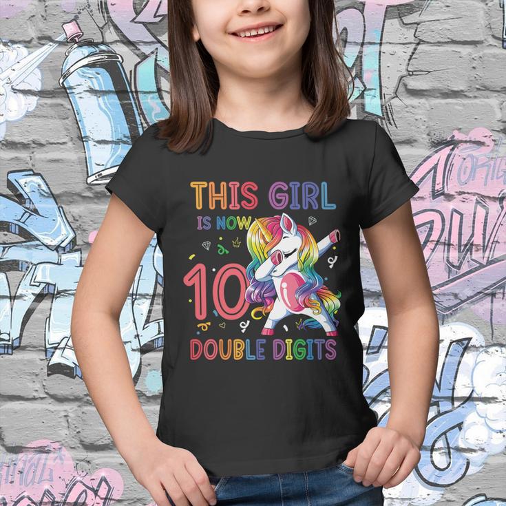 10Th Birthday Gift Girls This Girl Is Now 10 Double Digits Funny Gift Youth T-shirt