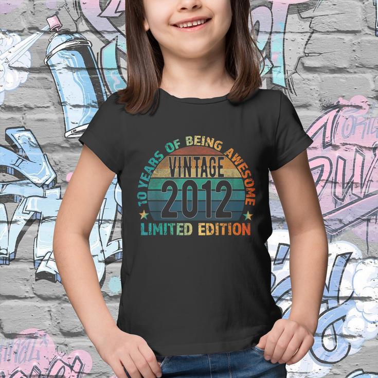 10Th Birthday Gift Kids Vintage 2012 10 Years Old Colored Youth T-shirt