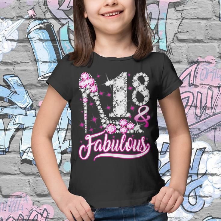 18 Years Old Gifts 18 & Fabulous 18Th Birthday Pink Diamond Youth T-shirt
