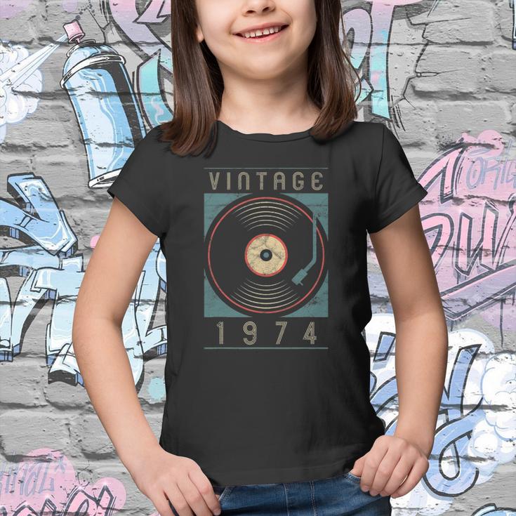 Vintage 1974 Vinyl Retro Turntable Birthday Dj Gift For Him Youth T-shirt