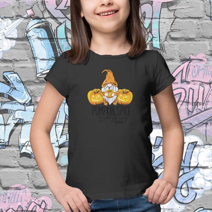 Fall Gnomes Yellow Pumpkin Spice Everything Nice Youth T-shirt