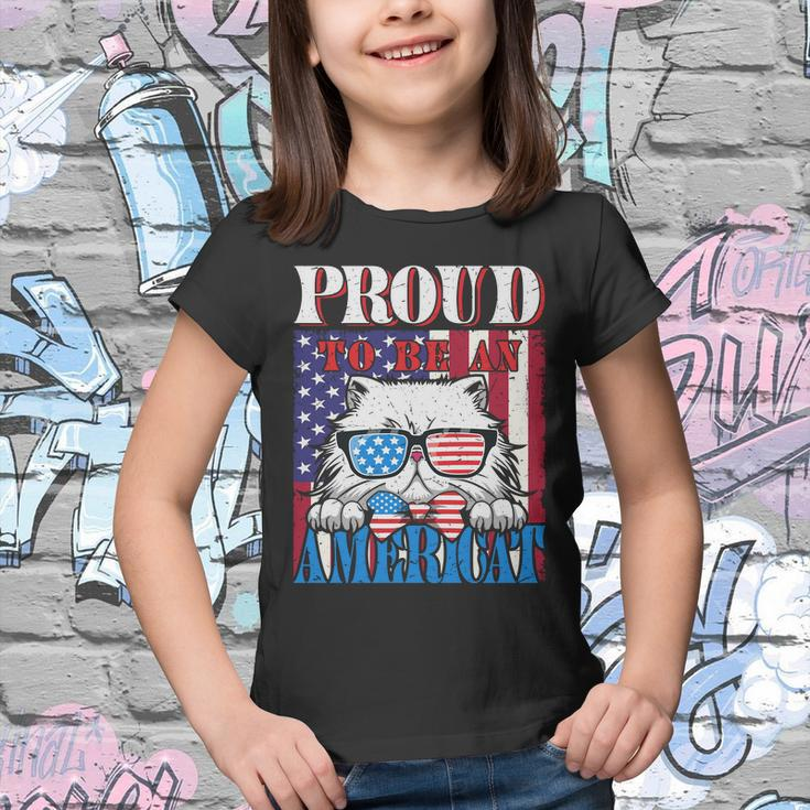 4Th Of July Proud To Be An American Cat Lover Youth T-shirt