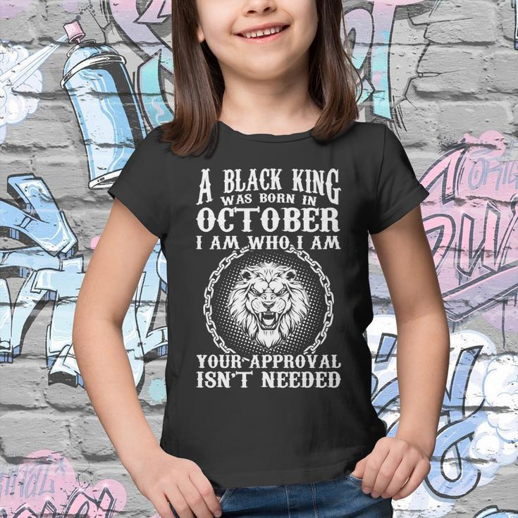 A Black King Was Born In October Birthday Lion Tshirt Youth T-shirt