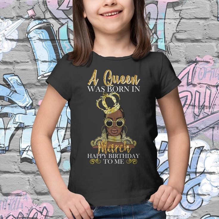 A Queen Was Born In March Happy Birthday Graphic Design Printed Casual Daily Basic Youth T-shirt
