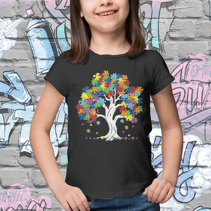 Autism Awareness Puzzle Piece Tree Youth T-shirt