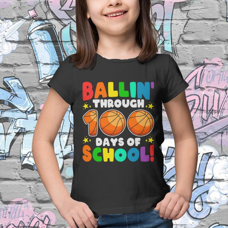 Ballin Through 100 Days Of School Basketball Lovers School Kindergarten Youth T-shirt