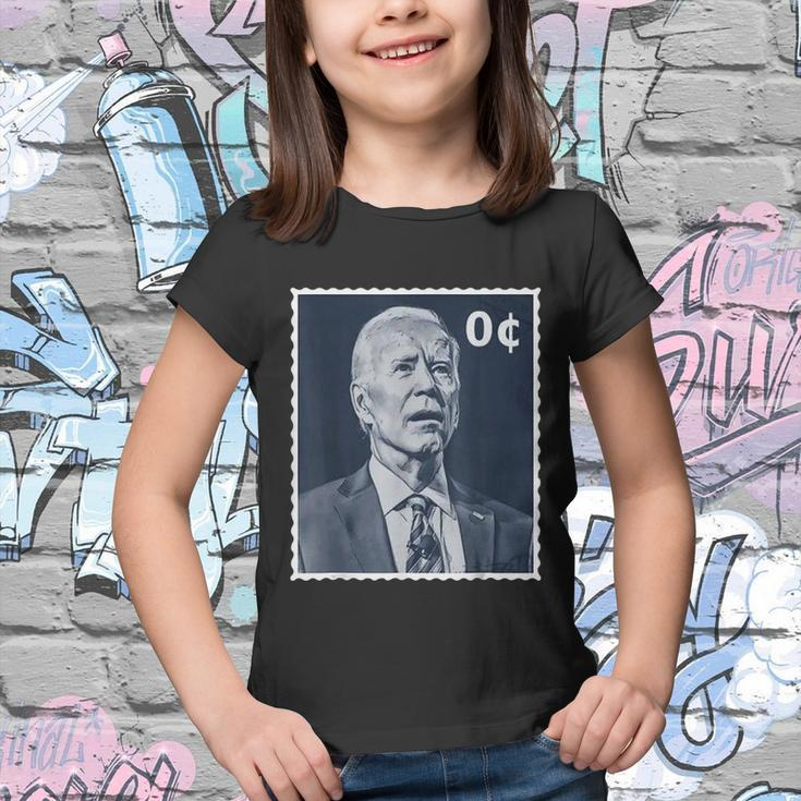 Biden Zero Cents Stamp 0 President Joe Biden Youth T-shirt