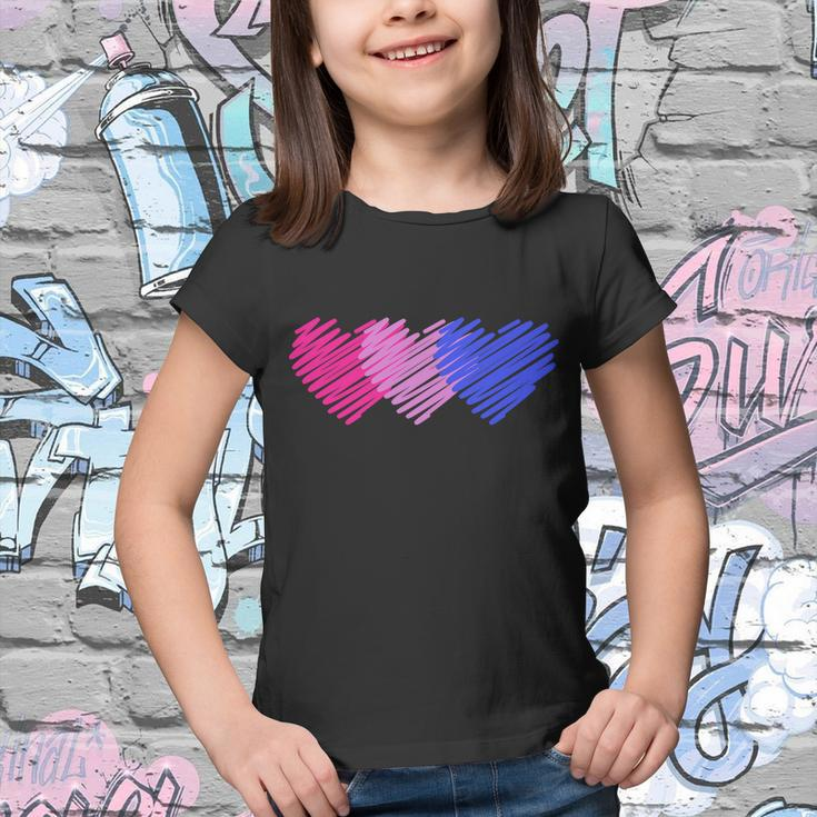 Bisexual Flag Hearts Love Lgbt Bi Pride Youth T-shirt
