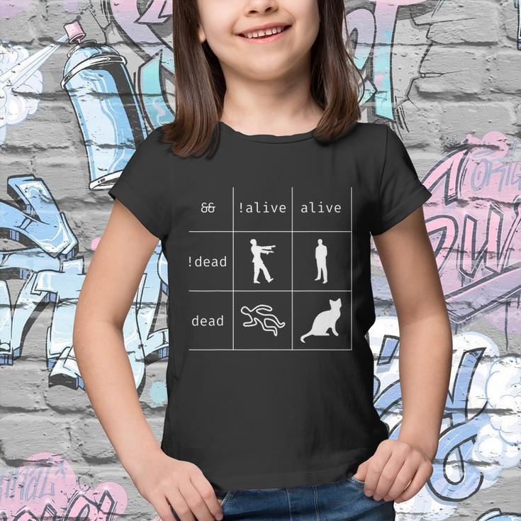 Boolean Logic Alive And Dead Funny Programmer Cat Tshirt Youth T-shirt