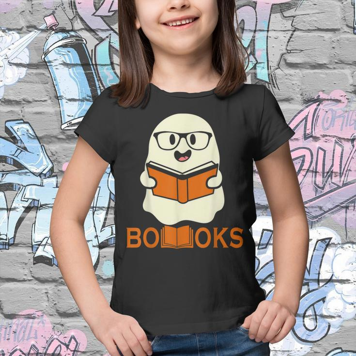Booooks Ghost Boo Read Books Library Teacher Halloween Cute V3 Youth T-shirt