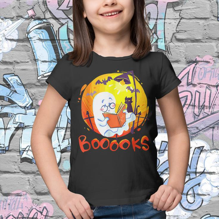 Booooks Ghost Funny Halloween Teacher Book Library Reading Youth T-shirt