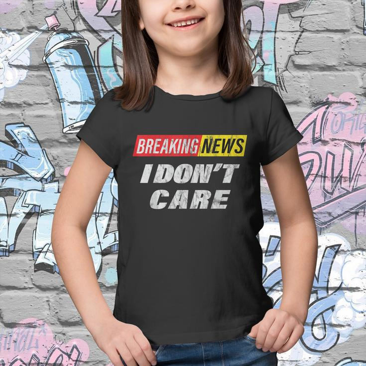 Breaking News I Dont Care Distressed Graphic Youth T-shirt