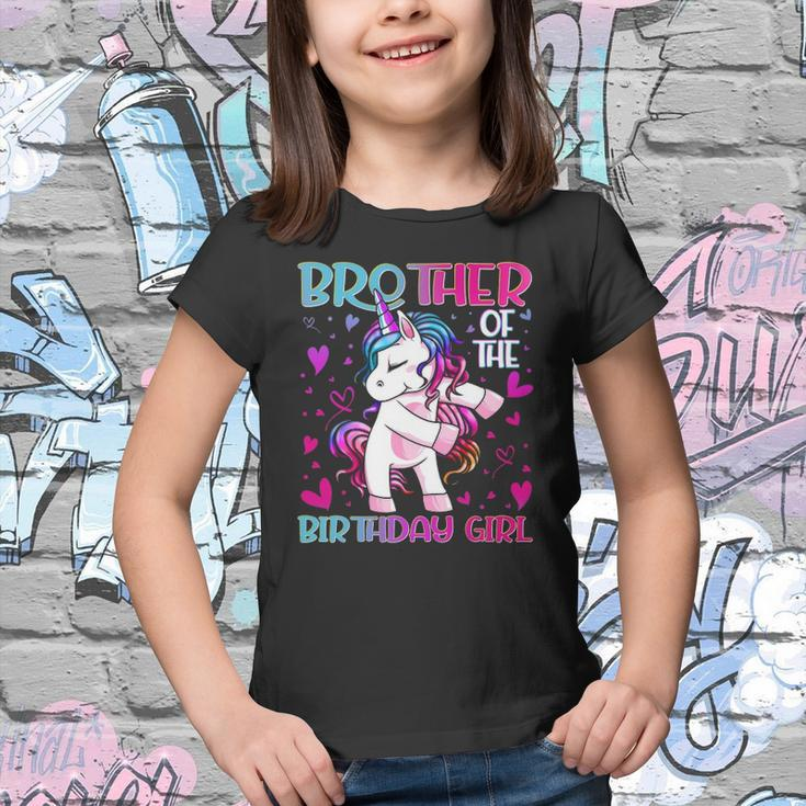 Brother Of The Birthday Girl Flossing Unicorn Brother Gifts Youth T-shirt