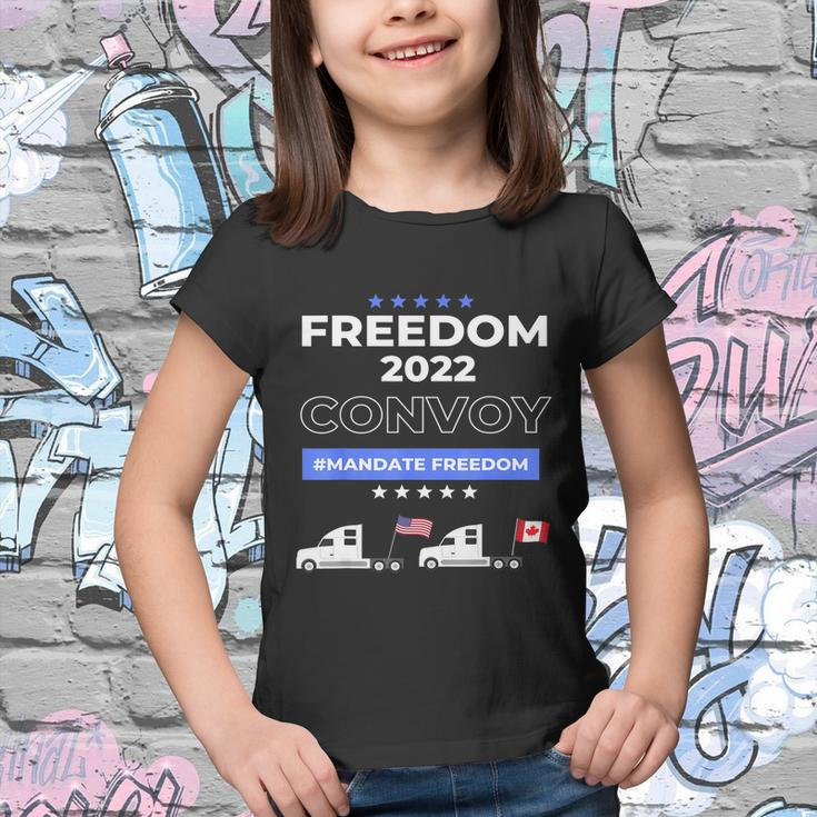 Canadian Truckers Freedom Over Fear No Mandates Convoy Youth T-shirt