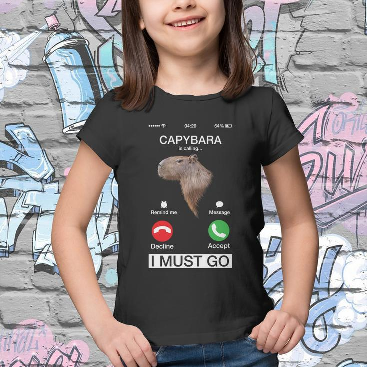 Capybara Is Calling Funny Capibara Rodent Animal Lover Humor Cute Gift Youth T-shirt