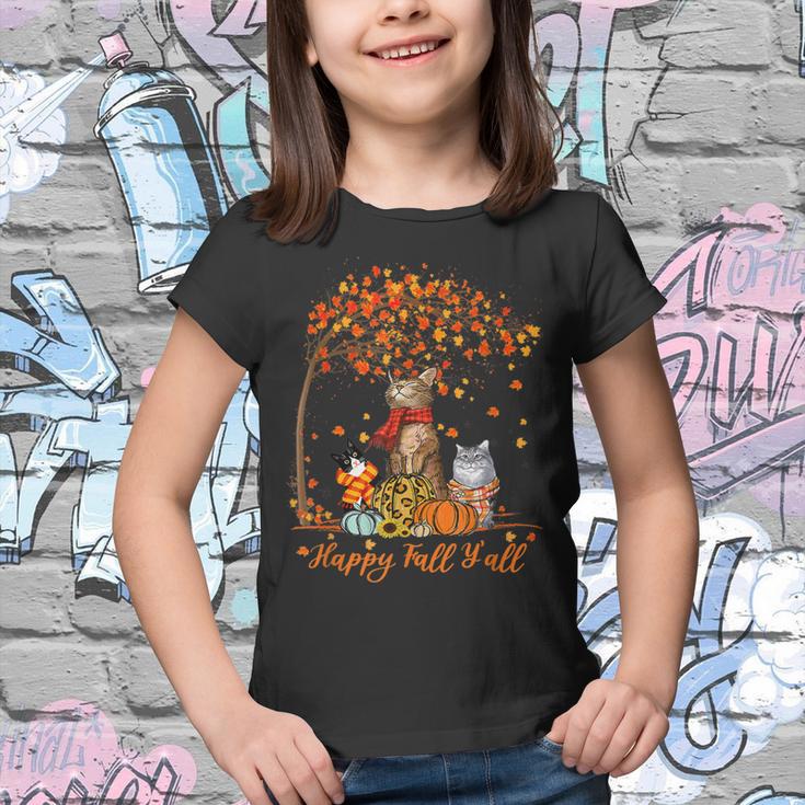 Cat It’S Fall Y’All Pumpkin Autumn Halloween Cat Fall Autumn Youth T-shirt