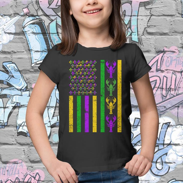 Crawfish Fleur-De-Lis Flag Mardi Gras Tshirt Youth T-shirt