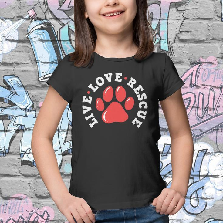 Dog Rescue Adopt Dog Paw Print Youth T-shirt