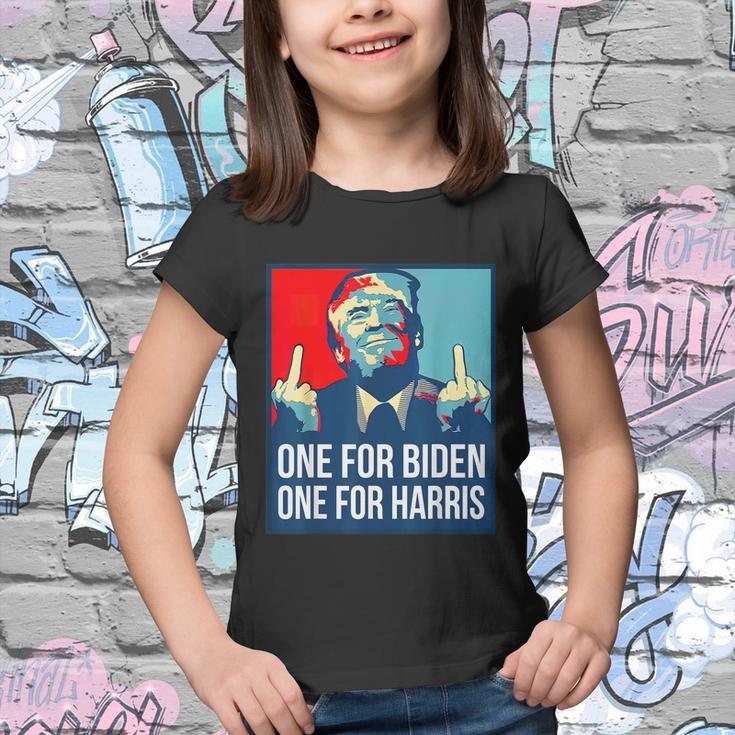 Donald Trump Middle Finger Biden Harris America Republican Youth T-shirt