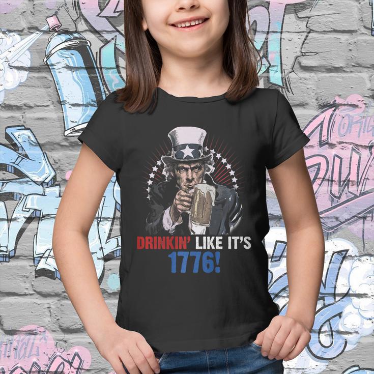 Drinkin Like Its 1776 4Th Of July Uncle Sam Youth T-shirt