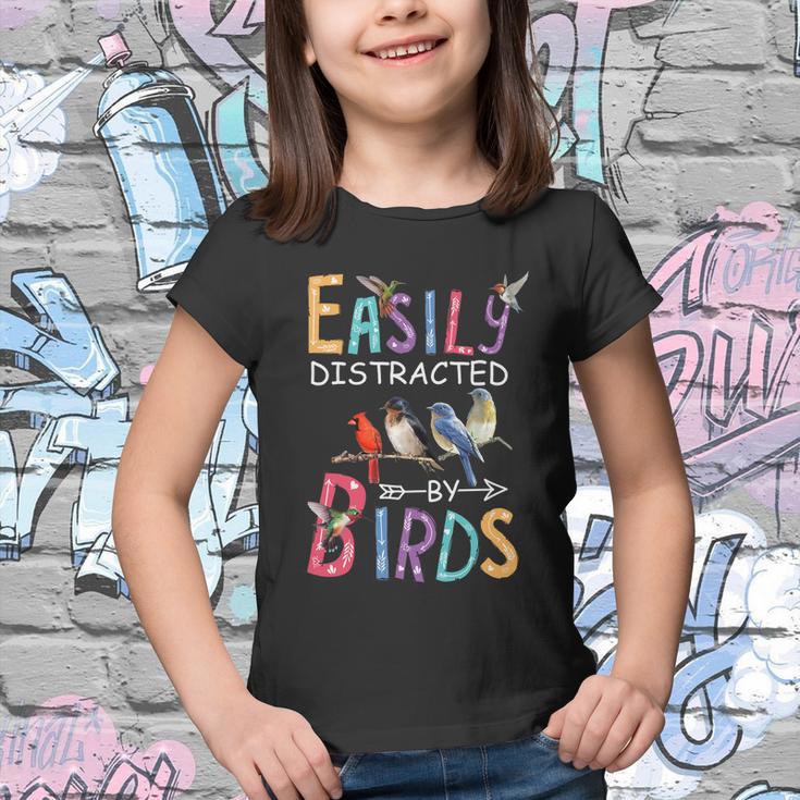 Easily Distracted By Birds Gift Funny Bird Gift V2 Youth T-shirt